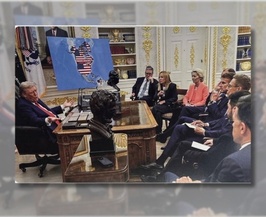 Trump ataca europeus, vaza mensagem de Macron e exige Groenlândia